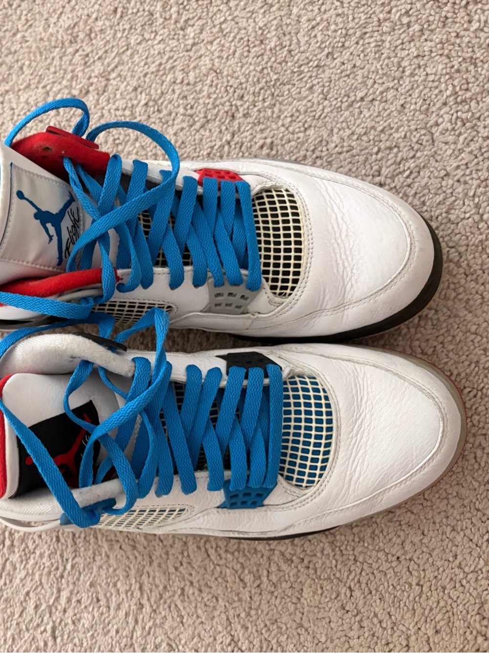 Nike Kids White Blue Red Basketball Sneakers